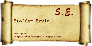 Stoffer Ervin névjegykártya