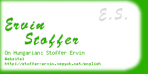 ervin stoffer business card